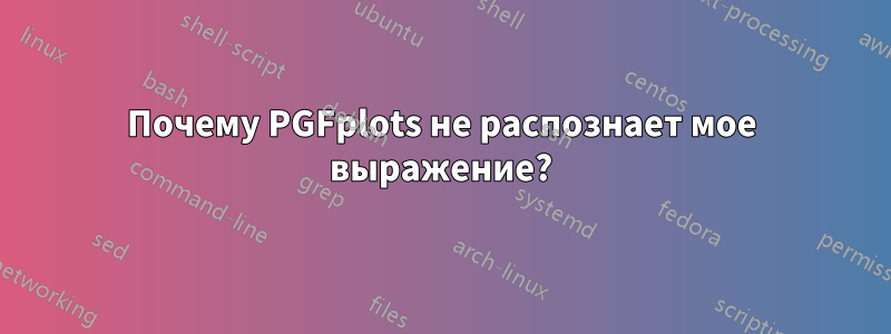 Почему PGFplots не распознает мое выражение?