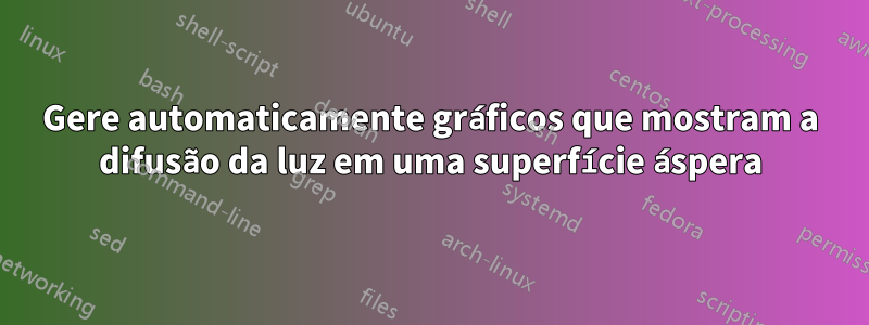 Gere automaticamente gráficos que mostram a difusão da luz em uma superfície áspera