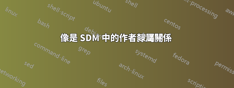 像是 SDM 中的作者隸屬關係