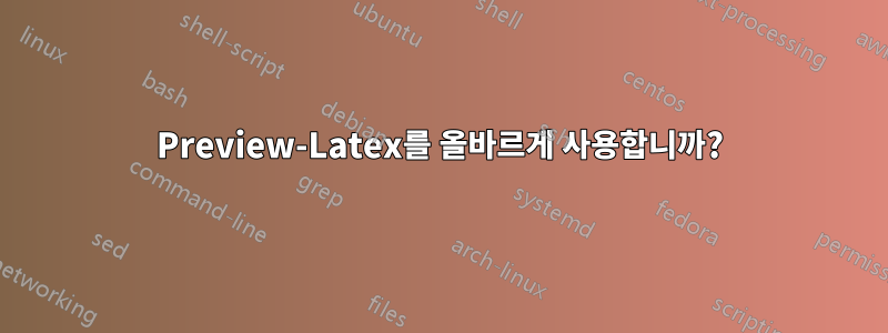 Preview-Latex를 올바르게 사용합니까?