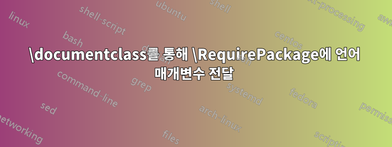 \documentclass를 통해 \RequirePackage에 언어 매개변수 전달