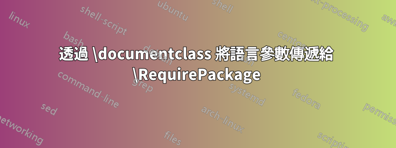 透過 \documentclass 將語言參數傳遞給 \RequirePackage