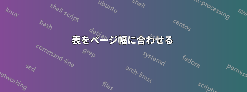 表をページ幅に合わせる