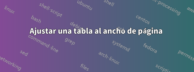 Ajustar una tabla al ancho de página