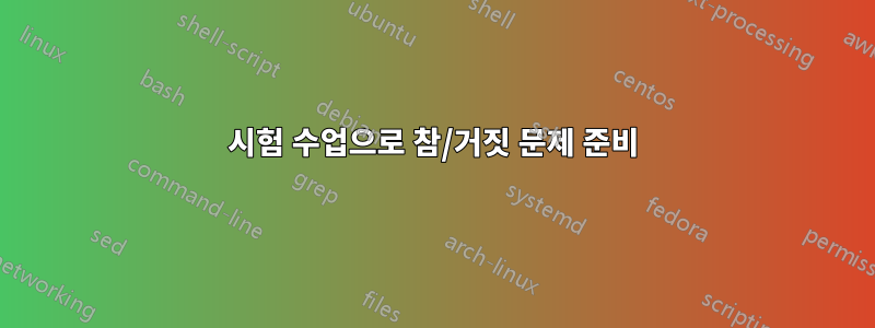 시험 수업으로 참/거짓 문제 준비