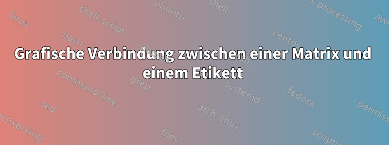 Grafische Verbindung zwischen einer Matrix und einem Etikett