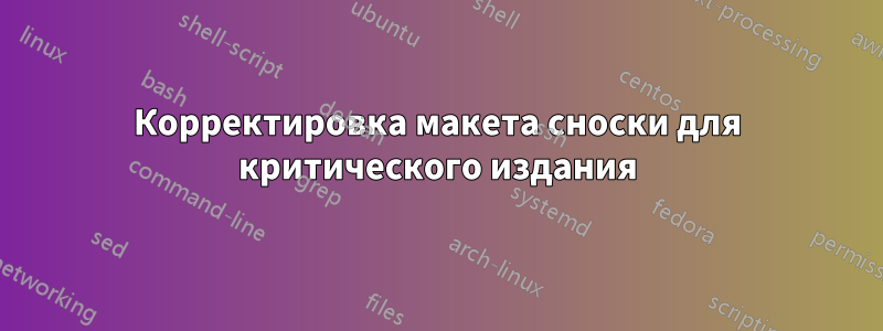 Корректировка макета сноски для критического издания