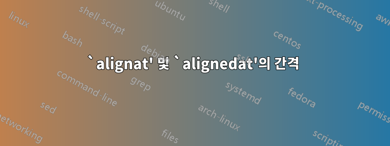 `alignat' 및 `alignedat'의 간격