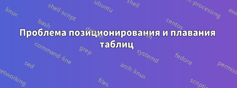 Проблема позиционирования и плавания таблиц 