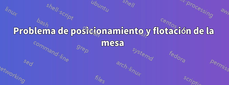 Problema de posicionamiento y flotación de la mesa 