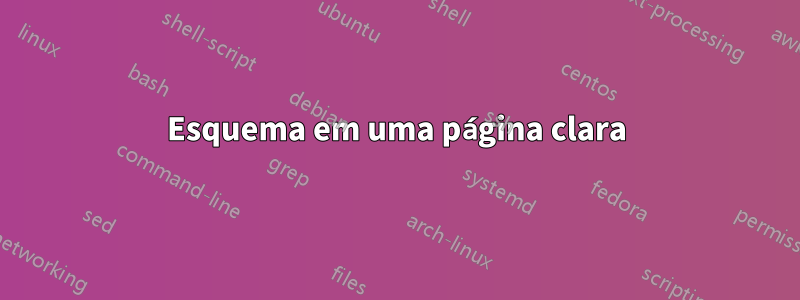 Esquema em uma página clara