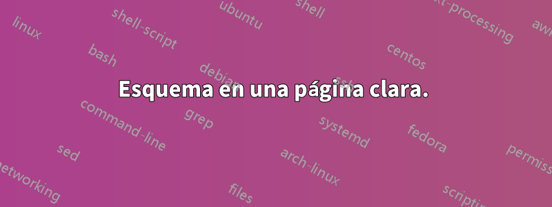 Esquema en una página clara.