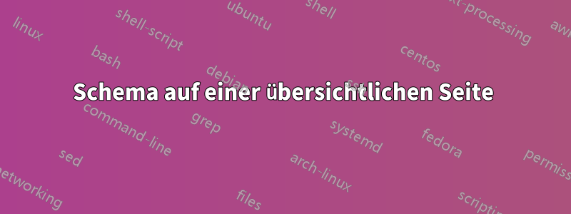 Schema auf einer übersichtlichen Seite