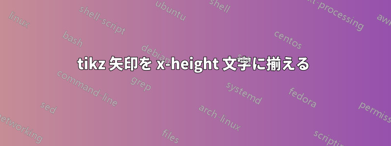 tikz 矢印を x-height 文字に揃える