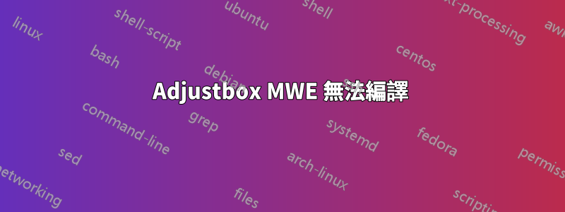 Adjustbox MWE 無法編譯