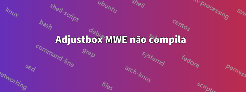 Adjustbox MWE não compila 