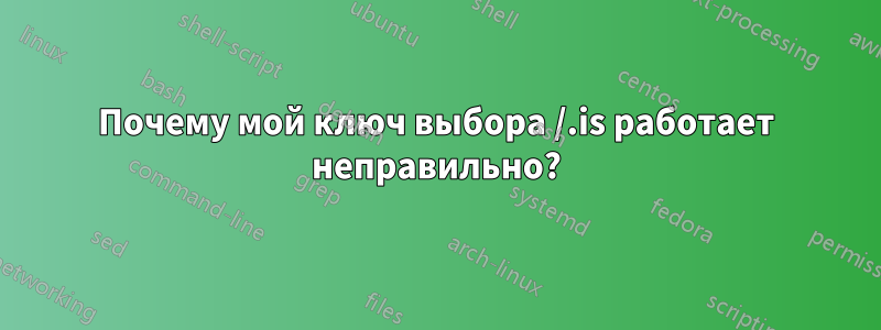 Почему мой ключ выбора /.is работает неправильно?