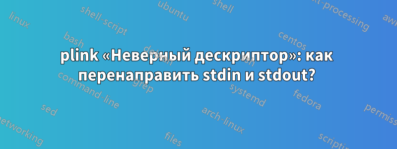 plink «Неверный дескриптор»: как перенаправить stdin и stdout?