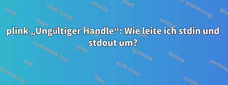 plink „Ungültiger Handle“: Wie leite ich stdin und stdout um?