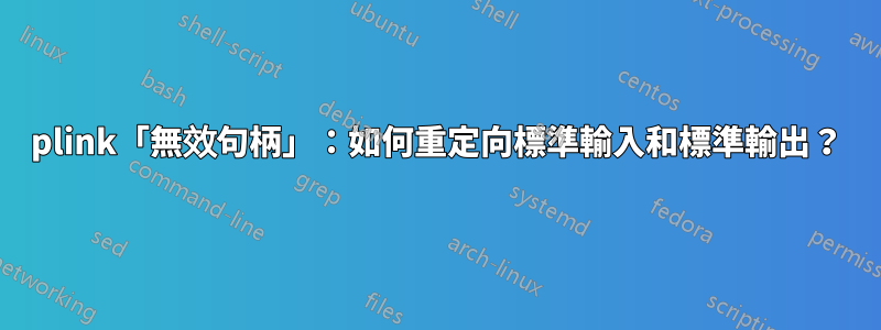 plink「無效句柄」：如何重定向標準輸入和標準輸出？