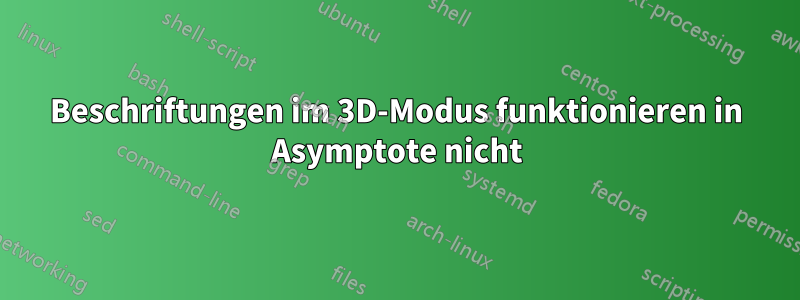 Beschriftungen im 3D-Modus funktionieren in Asymptote nicht