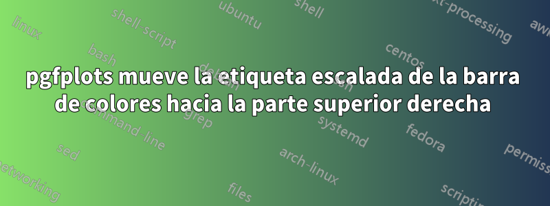 pgfplots mueve la etiqueta escalada de la barra de colores hacia la parte superior derecha