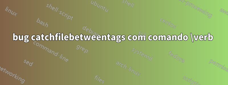 bug catchfilebetweentags com comando \verb