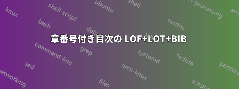 章番号付き目次の LOF+LOT+BIB