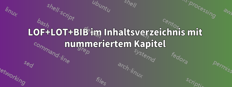 LOF+LOT+BIB im Inhaltsverzeichnis mit nummeriertem Kapitel