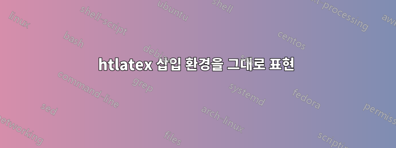 htlatex 삽입 환경을 그대로 표현