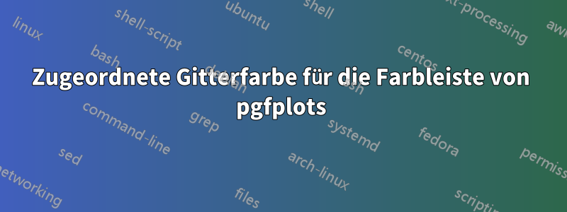 Zugeordnete Gitterfarbe für die Farbleiste von pgfplots