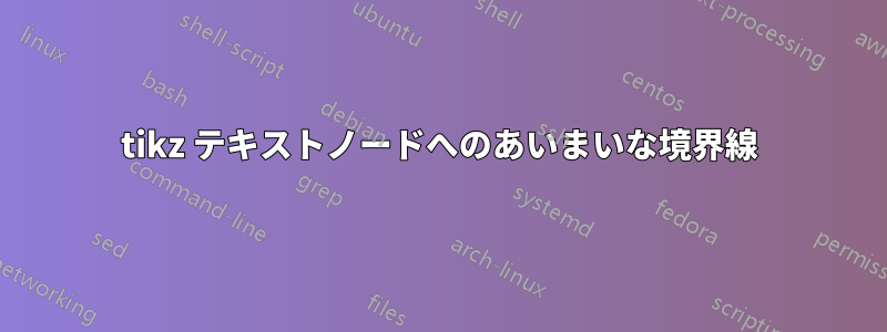 tikz テキストノードへのあいまいな境界線