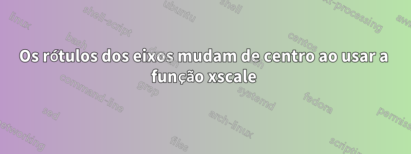 Os rótulos dos eixos mudam de centro ao usar a função xscale