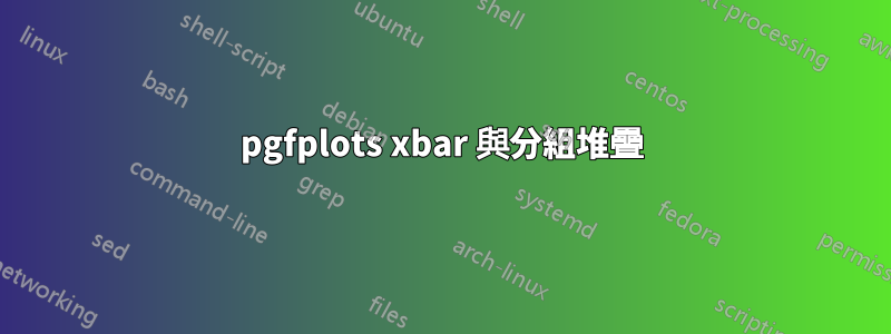 pgfplots xbar 與分組堆疊