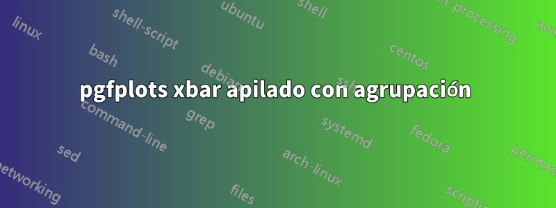 pgfplots xbar apilado con agrupación