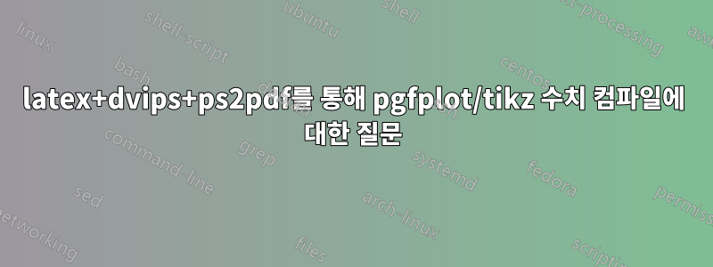 latex+dvips+ps2pdf를 통해 pgfplot/tikz 수치 컴파일에 대한 질문