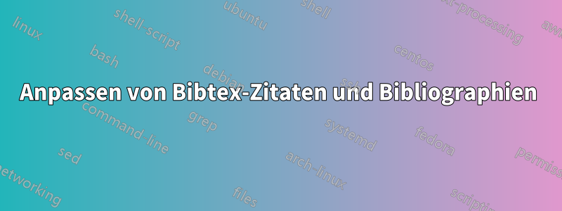 Anpassen von Bibtex-Zitaten und Bibliographien