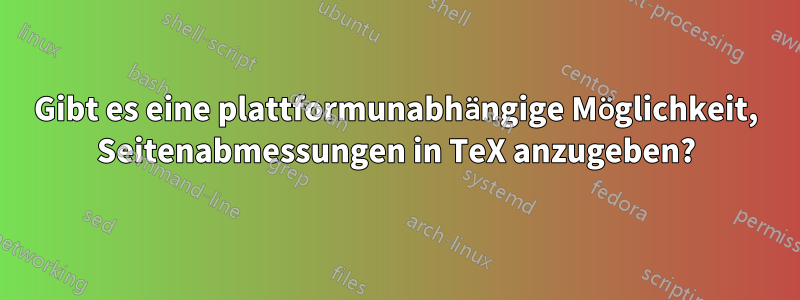 Gibt es eine plattformunabhängige Möglichkeit, Seitenabmessungen in TeX anzugeben?