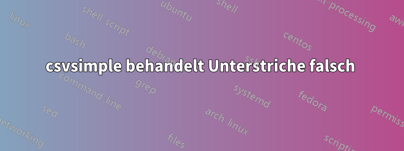 csvsimple behandelt Unterstriche falsch