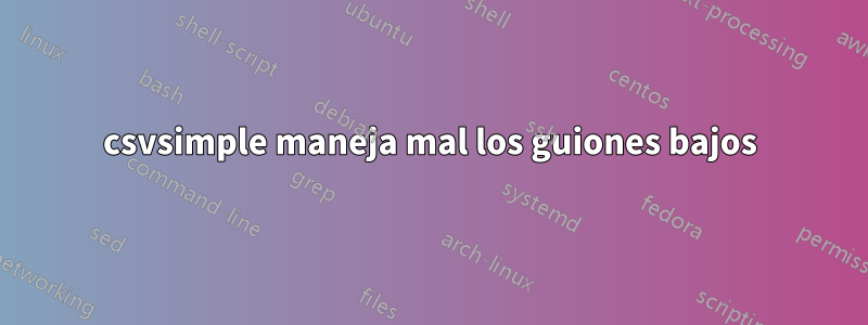 csvsimple maneja mal los guiones bajos