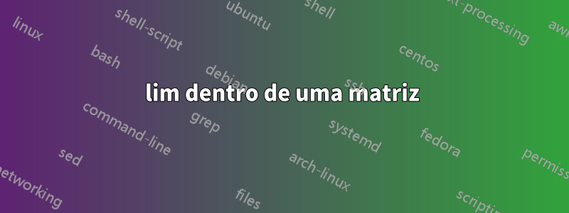 lim dentro de uma matriz