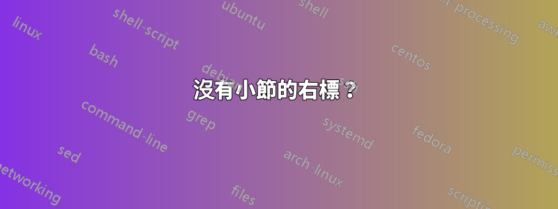 沒有小節的右標？