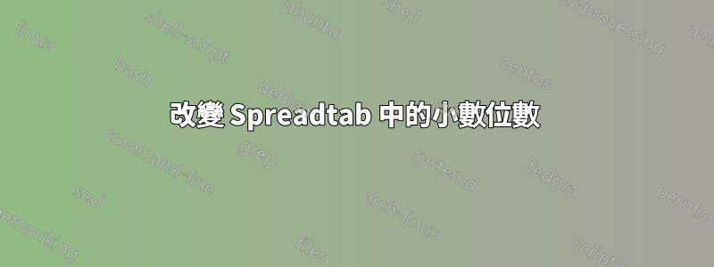 改變 Spreadtab 中的小數位數