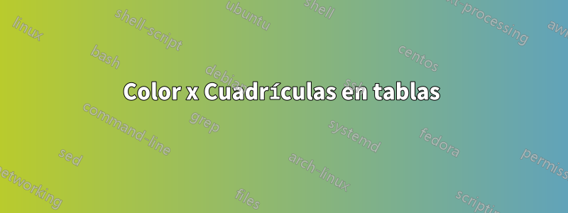 Color x Cuadrículas en tablas