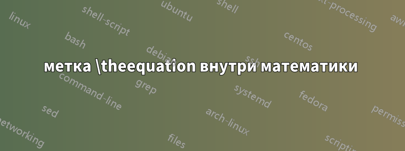 метка \theequation внутри математики