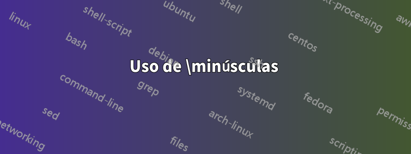 Uso de \minúsculas