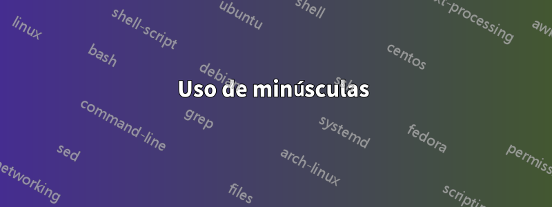 Uso de minúsculas
