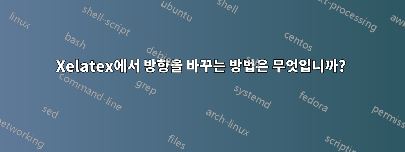 Xelatex에서 방향을 바꾸는 방법은 무엇입니까?