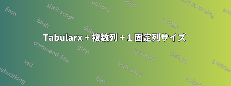 Tabularx + 複数列 + 1 固定列サイズ