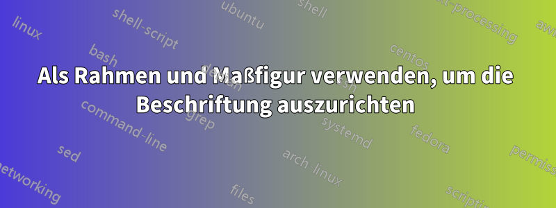 Als Rahmen und Maßfigur verwenden, um die Beschriftung auszurichten